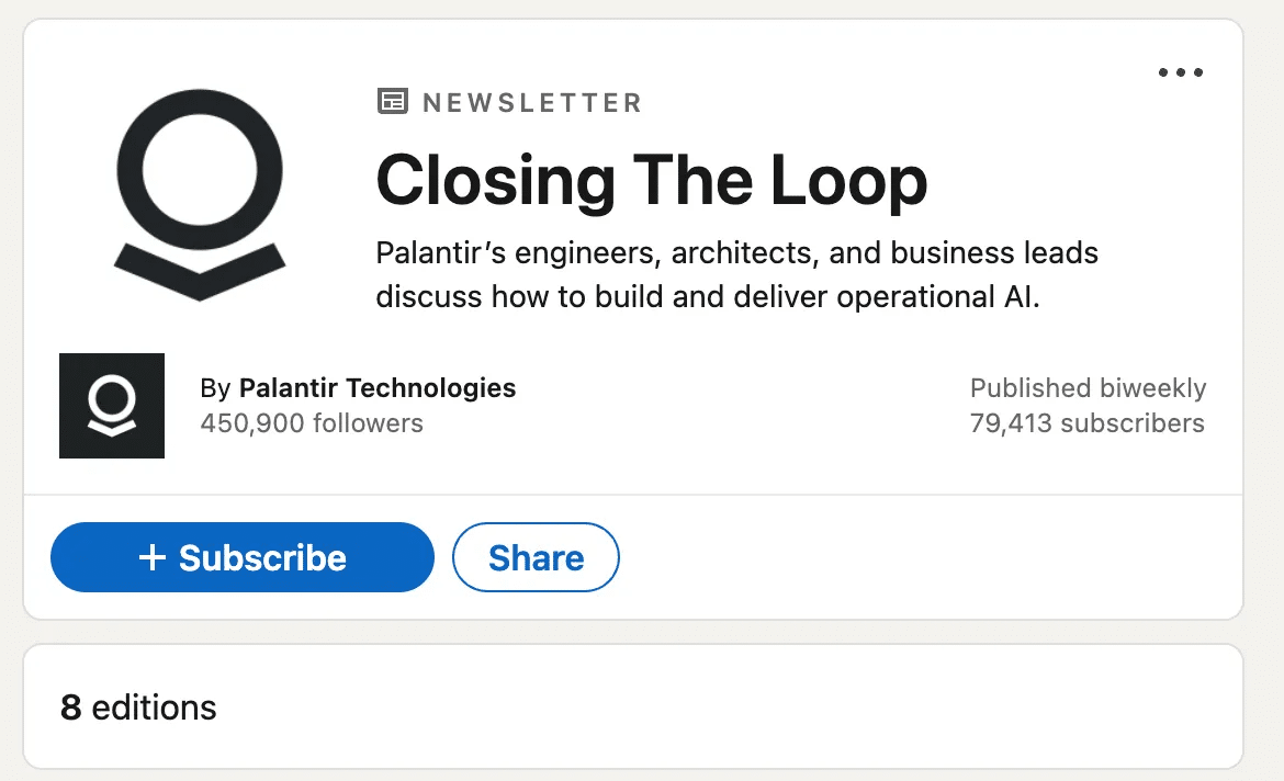 Palantir Marketing Analysis by Milk & Cookies studio | LinkedIn newsletter