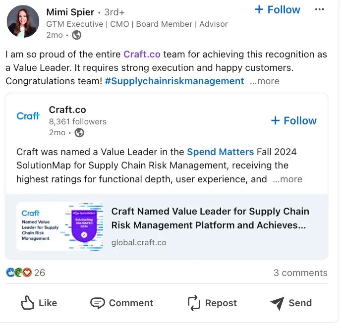 Craft.co Social Media Marketing Strategy CMO on LinkedIn