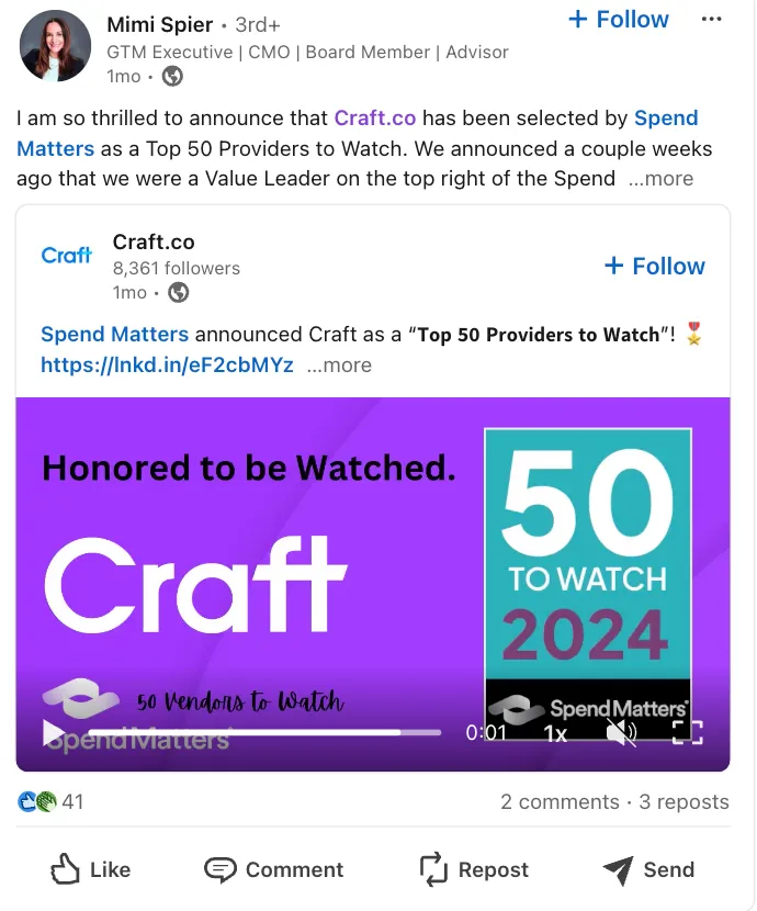 Craft.co Social Media Marketing Strategy CMO on LinkedIn