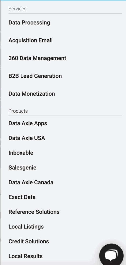 Data Axle’s solutions and products