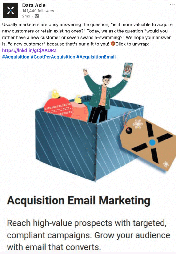 Data Axle’s company social media presence