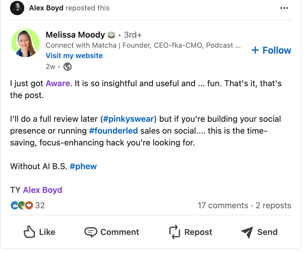 Marketing Spotlight: How Aware and Alex Boyd perfect social selling on LinkedIn 
