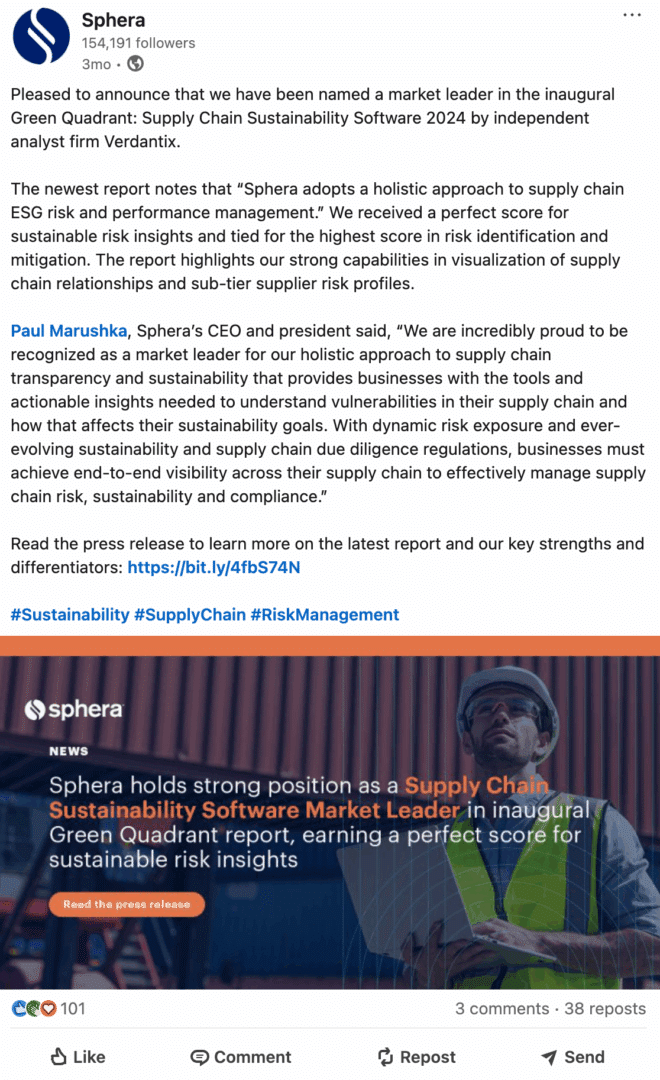 Marketing Spotlight: Sphera social media