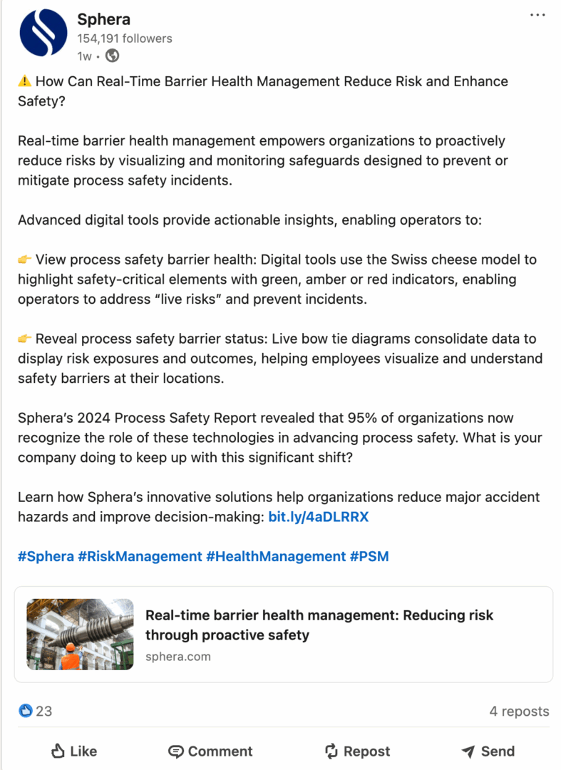 Marketing Spotlight: Sphera social media