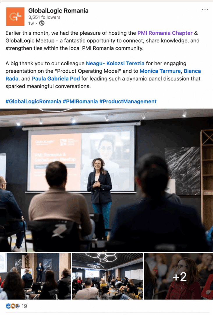 Marketing Spotlight: GlobalLogic Romania social media content