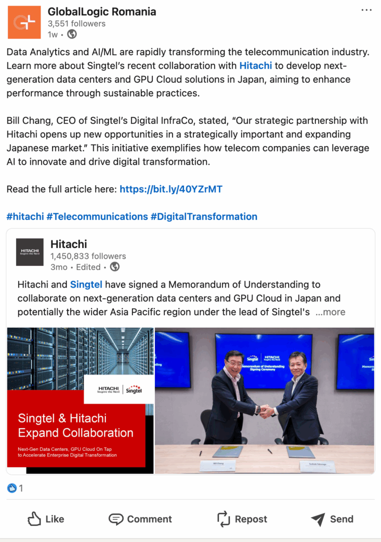 Marketing Spotlight: GlobalLogic Romania social media content