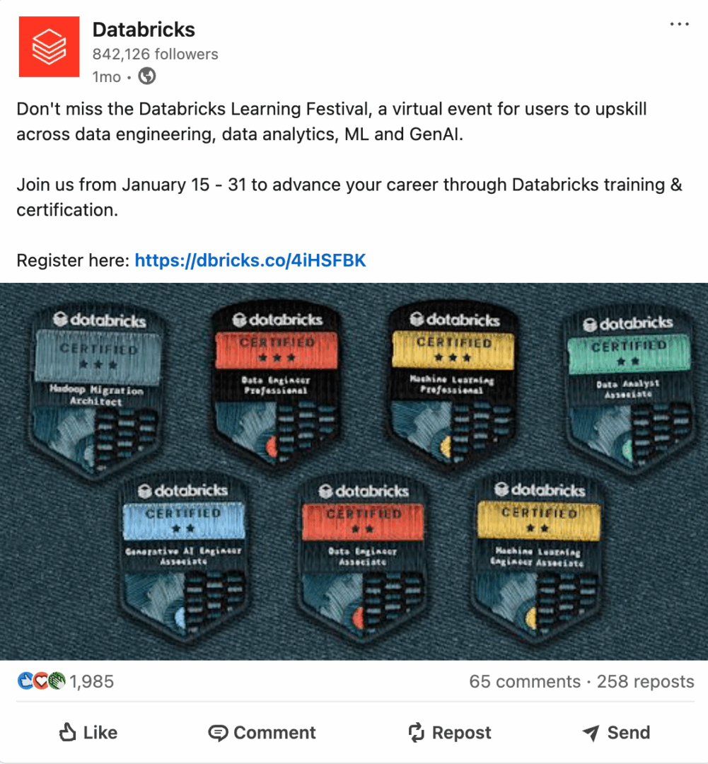 Marketing Spotlight: Databricks social media