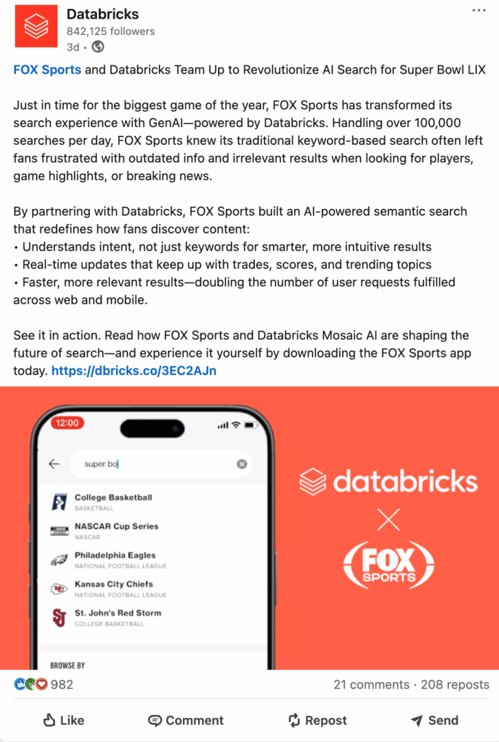 Marketing Spotlight: Databricks social media