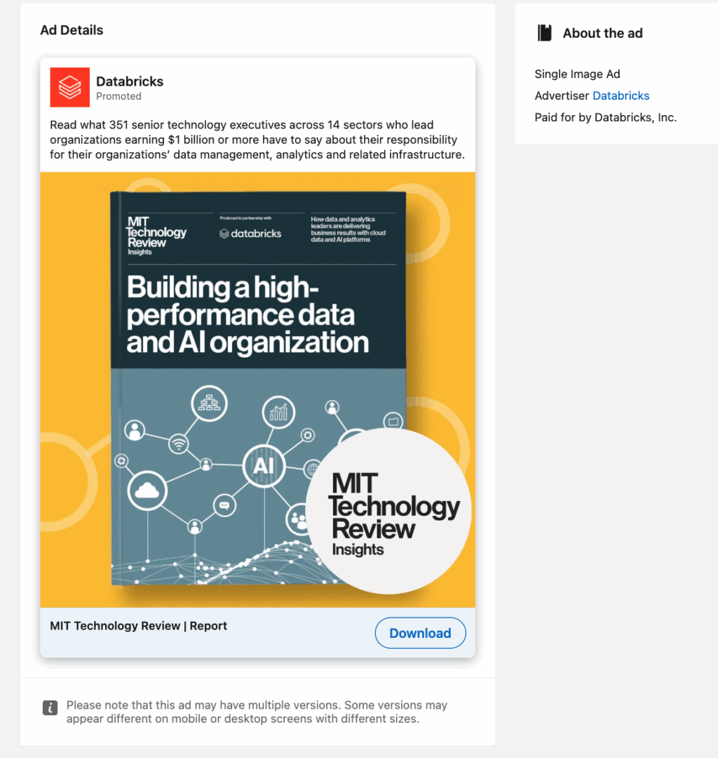 Marketing Spotlight: Databricks paid ads