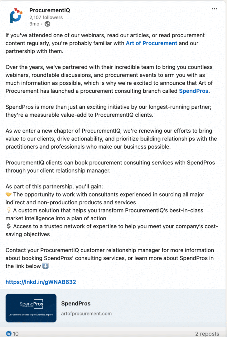 Marketing Spotlight: Procurement IQ