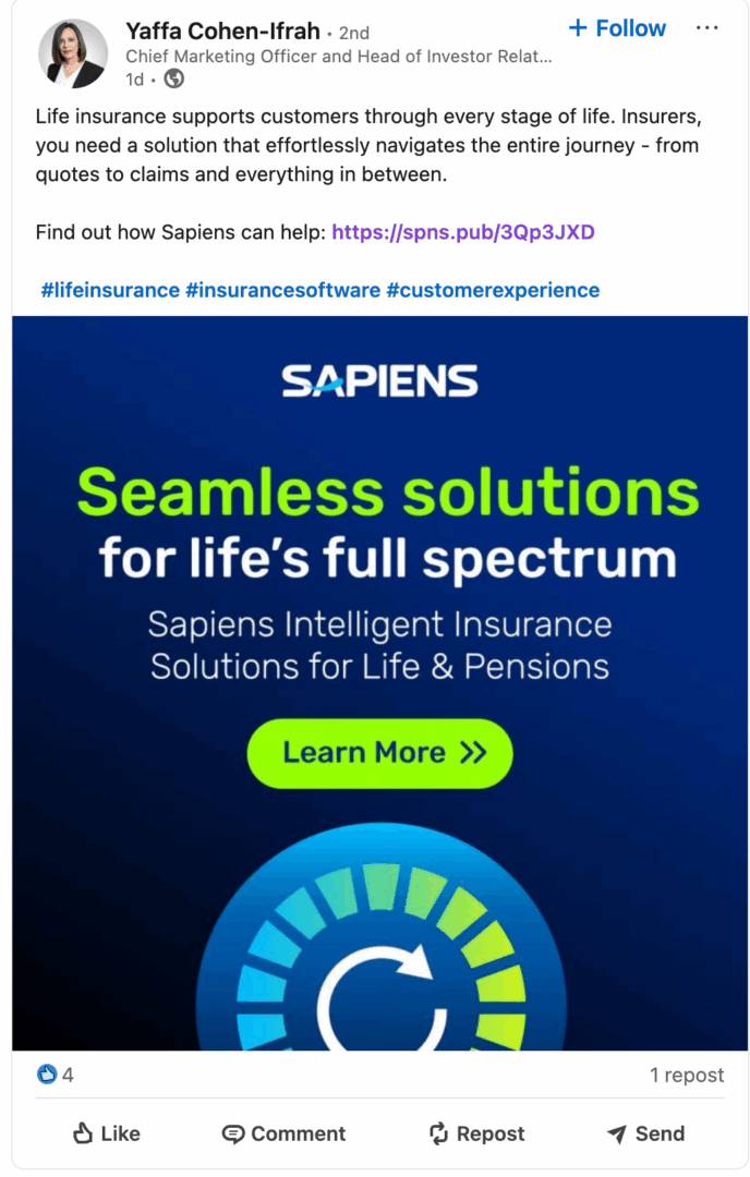 Marketing Spotlight: Sapiens social media