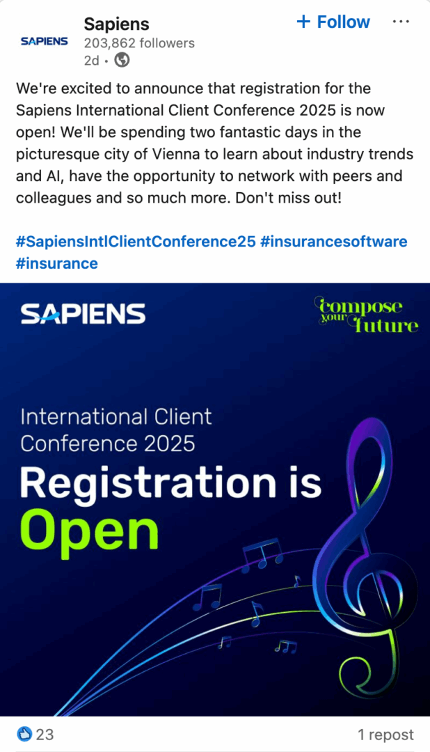 Marketing Spotlight: Sapiens social media marketing