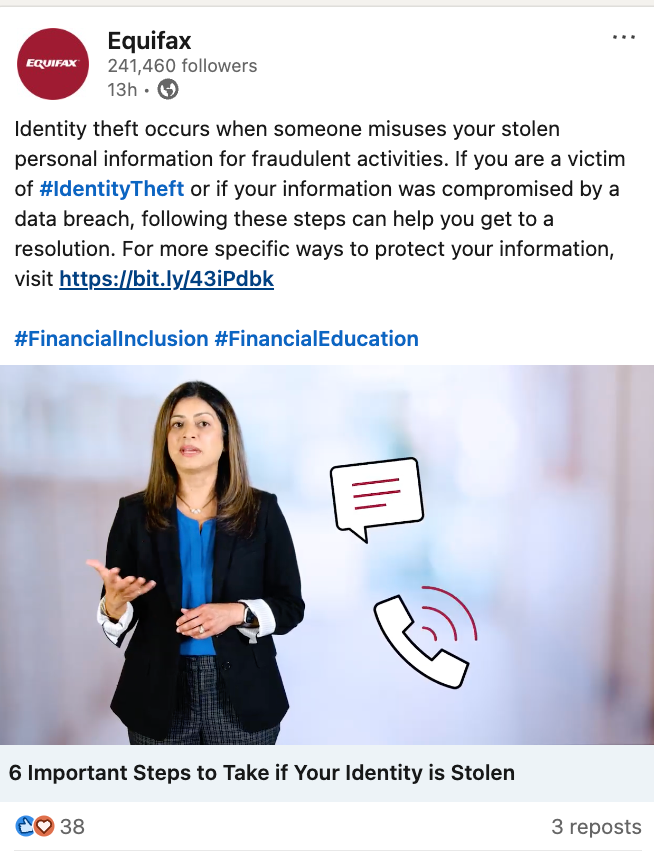 Marketing Spotlight: Equifax social media content
