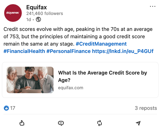 Marketing Spotlight: Equifax social media content