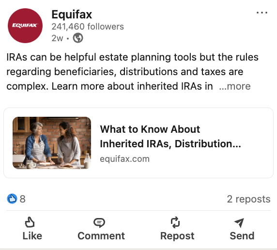 Marketing Spotlight: Equifax social media content